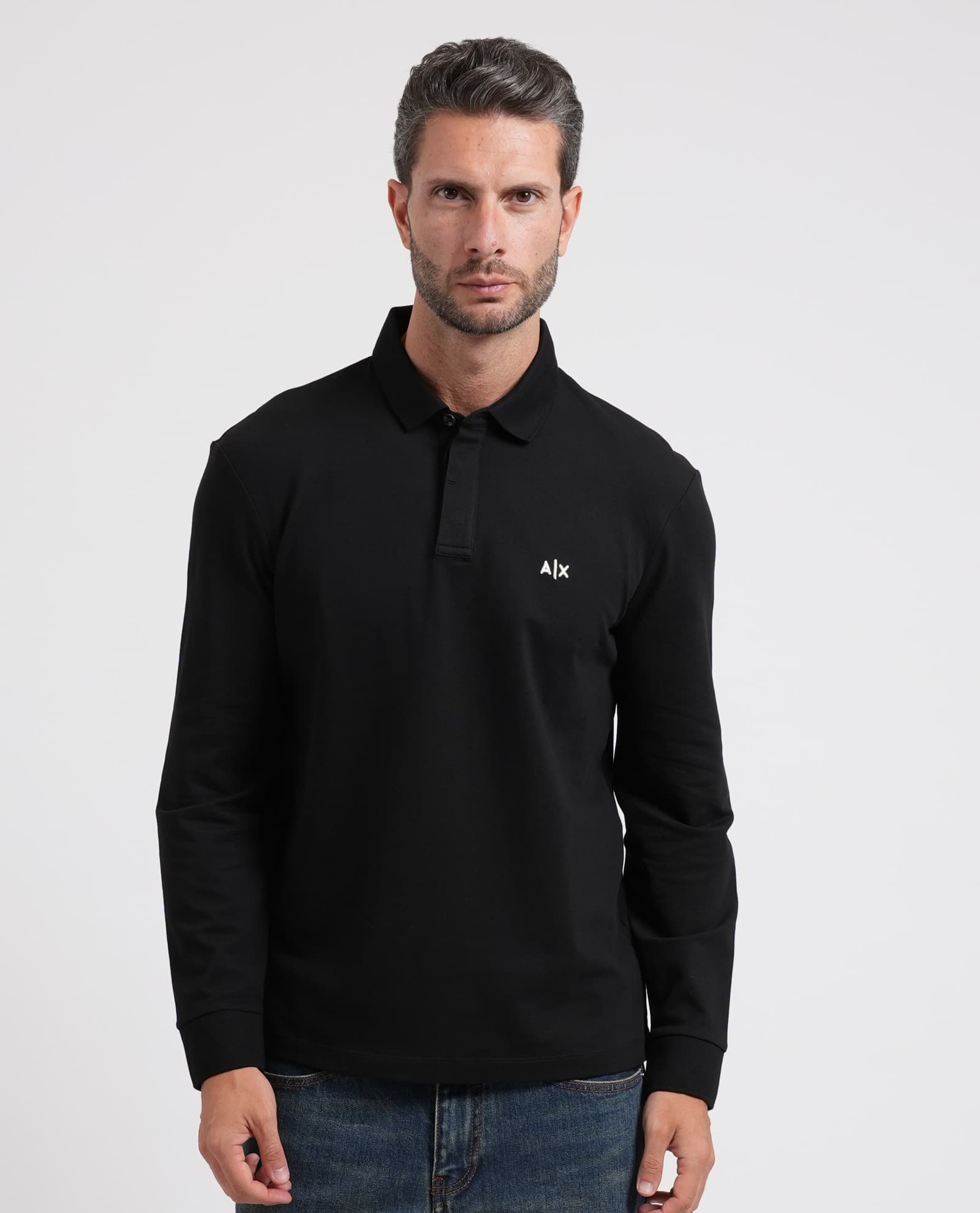 Men's polo shirt signed Armani Exchange made — Black