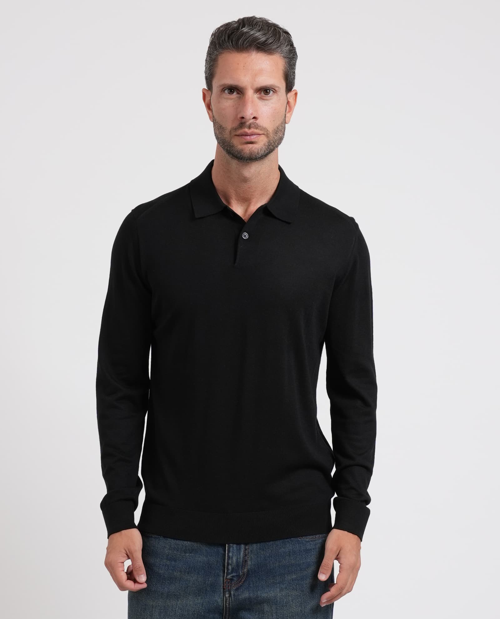 Men's polo shirt signed Armani Exchange made — Black