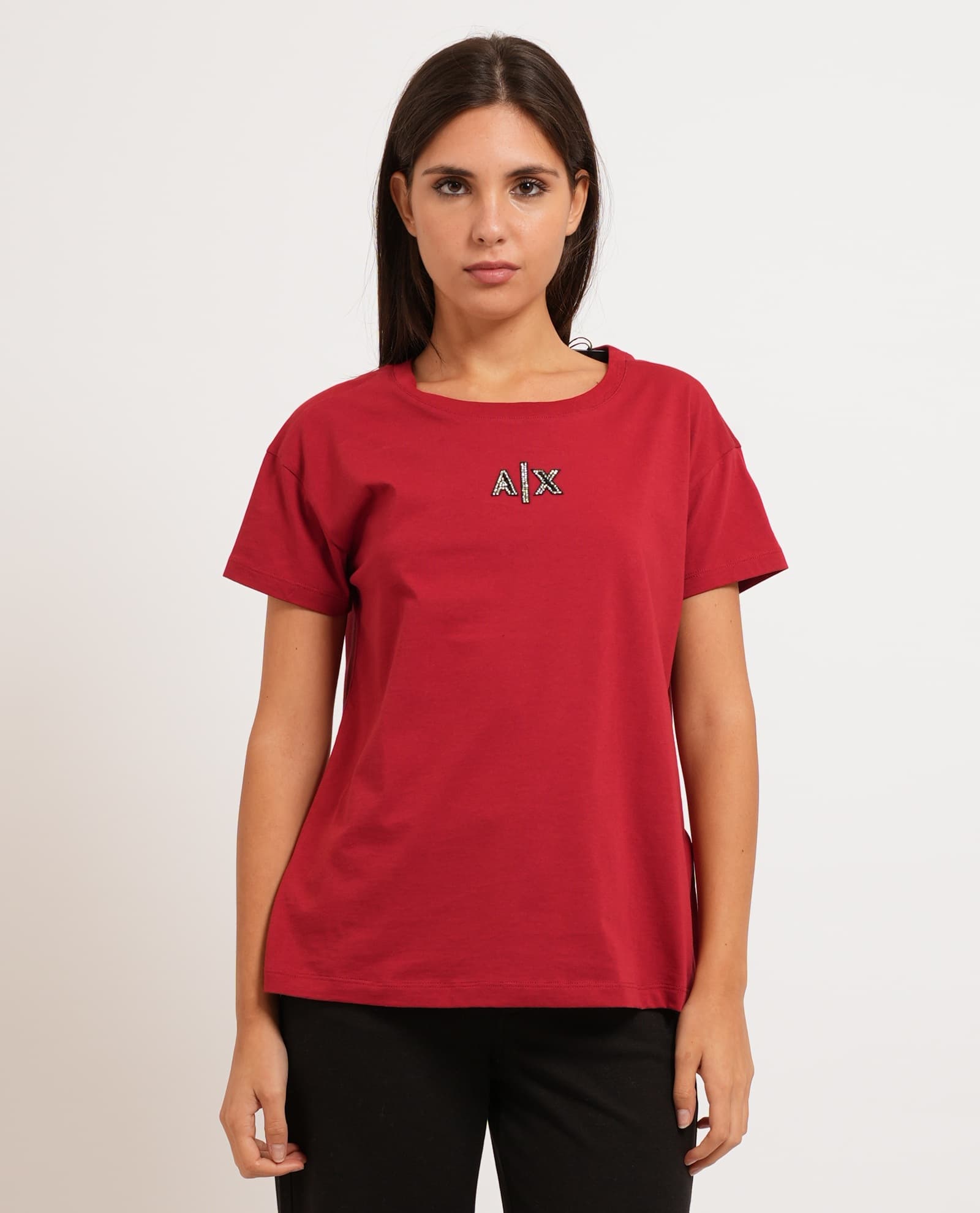 Women's t-shirt by Armani Exchange in cotton — Red